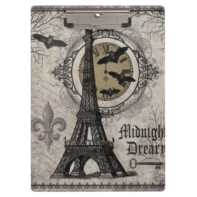 Carpeta De Pinza torre Eiffel de halloween francesa moderna (Anverso)