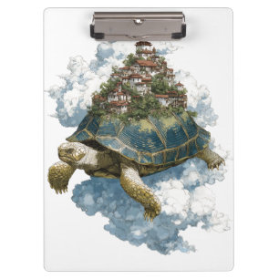 Carpeta De Pinza Tortuga celestial mitológica que lleva una ciudad 