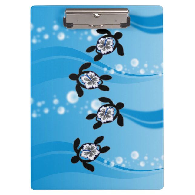 Carpeta De Pinza tortugas y hibisco (Anverso)