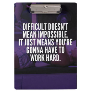 Carpeta De Pinza Trabajo duro - Motivación del entrenamiento de muj