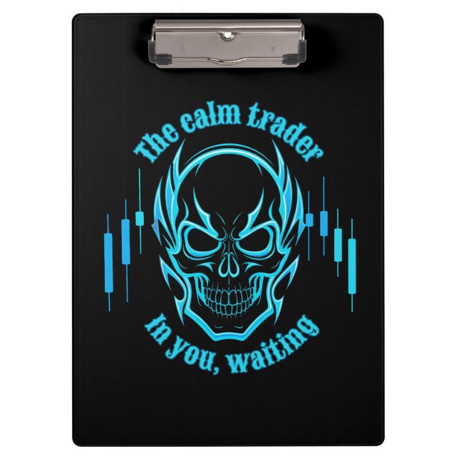 Carpeta De Pinza Trade Motivation | Skull | Calm Trader (Anverso)