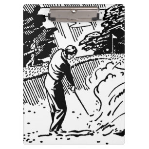 Carpeta De Pinza Trampa de arena Retro Golfer