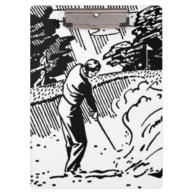 Carpeta De Pinza Trampa de arena Retro Golfer (Anverso)