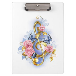 Carpeta De Pinza Treble arrecife con rosas rosas rosas rosas