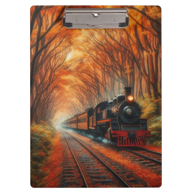 Carpeta De Pinza tren clásico de otoño (Anverso)