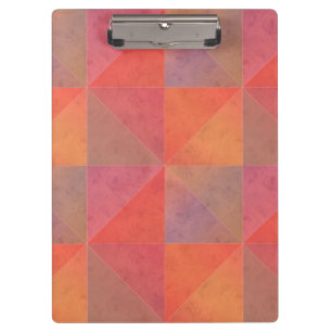 Carpeta De Pinza Triángulos de Acuarela Rojo Naranja Rosa Arte Geom
