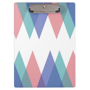 Carpeta De Pinza Triángulos de azul y coral