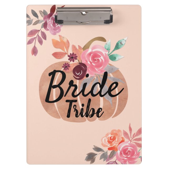 Carpeta De Pinza Tribu de novias Oro Rosa otoño personalizado (Anverso)