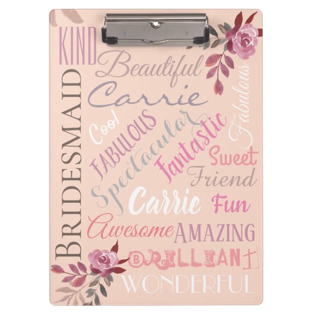 Carpeta De Pinza Tribu de novias Oro Rosa otoño personalizado (Anverso)