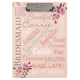 Carpeta De Pinza Tribu nupcial Rosa Otoño Personalizado