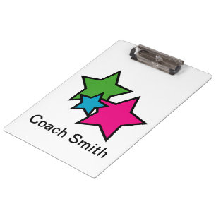 Carpeta De Pinza Trío de estrellas de neón brillantes Colorido