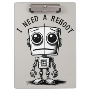 Carpeta De Pinza Triste Robot - Necesito Reiniciar