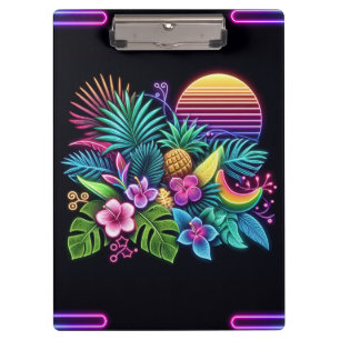 Carpeta De Pinza Tropical neón colorido/hawaiano
