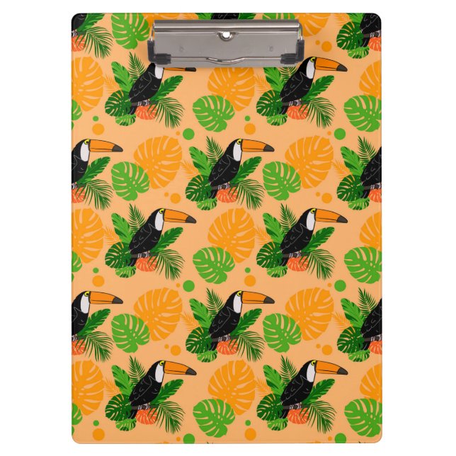 Carpeta De Pinza Trópico Toucan Bird Seamless Pattern (Anverso)