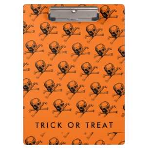 Carpeta De Pinza Truco o trato naranja de Halloween