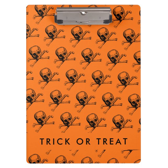 Carpeta De Pinza Truco o trato naranja de Halloween (Anverso)