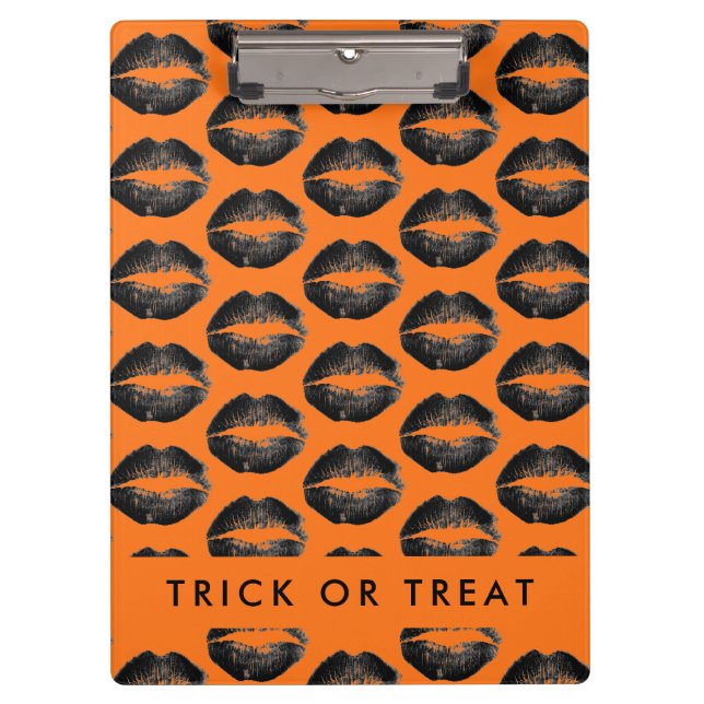 Carpeta De Pinza Truco o trato naranja de Halloween (Anverso)