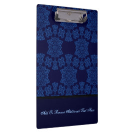 Carpeta De Pinza Tudor Rosa Damask (Azul) (Monograma)