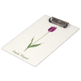 Carpeta De Pinza Tulipán Morado Personalizado Elegante