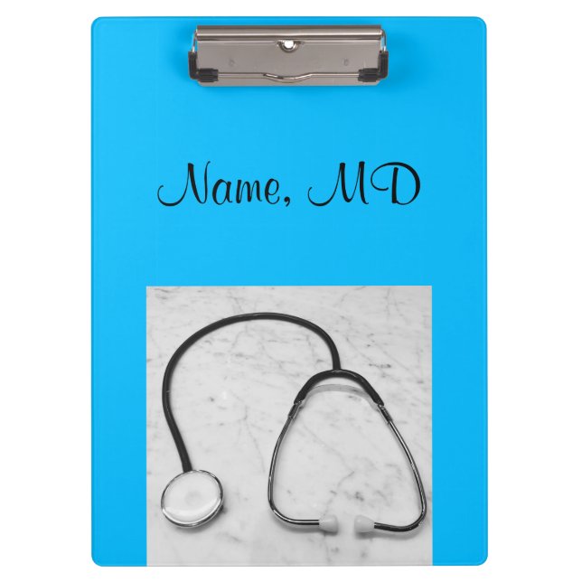 Carpeta De Pinza Turquesa de Stethoscope, médico médica (Anverso)