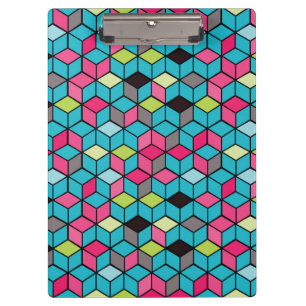 Carpeta De Pinza Turquesa y modelo rosado del cubo