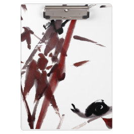 Carpeta De Pinza Tuschekunst mit Schnecke und Rotem Bambus