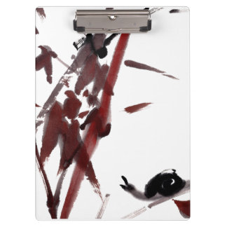 Carpeta De Pinza Tuschekunst mit Schnecke und Rotem Bambus