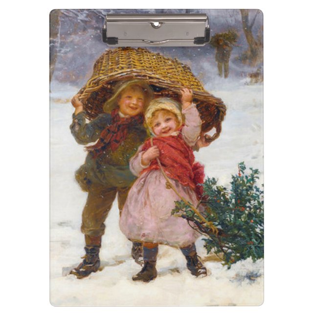 Carpeta De Pinza Two children in the snow by Frederick Morgan (Anverso)