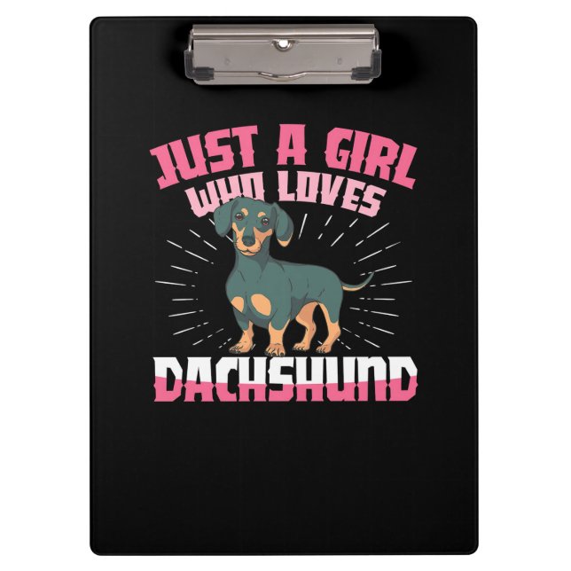 Carpeta De Pinza Un Chica que ama a Dachshund (Anverso)