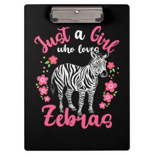 Carpeta De Pinza Un Chica Que Ama Las Cebras Y Las Flores