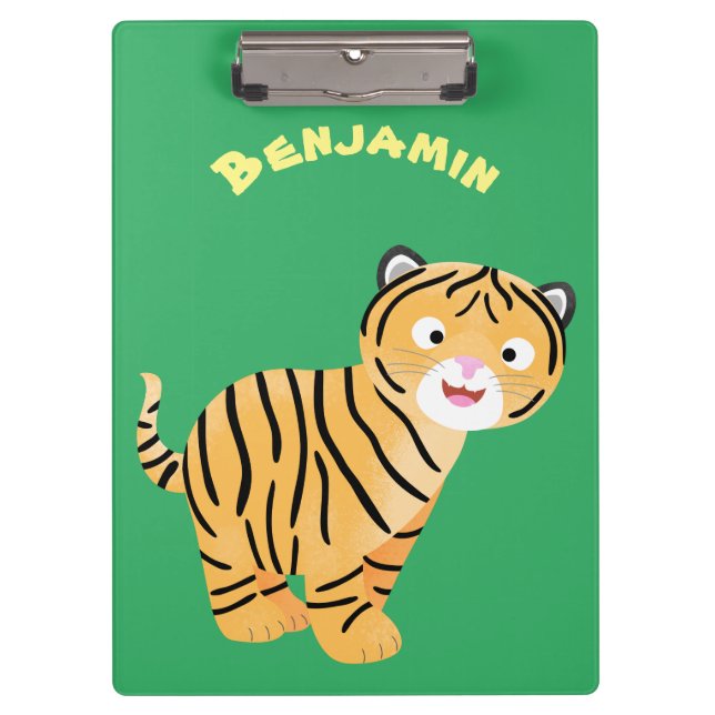 Carpeta De Pinza Un personalizado feliz del cachorro de tigre (Anverso)