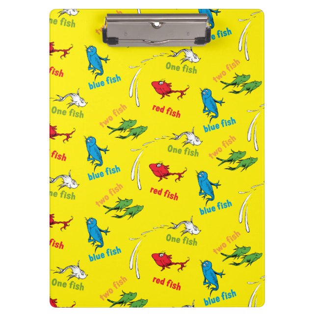 Carpeta De Pinza Un pez dos peces patrón amarillo (Anverso)