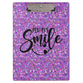 Carpeta De Pinza Un Purpurina elegante y agradable siempre sonríe e