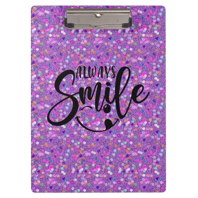Carpeta De Pinza Un Purpurina elegante y agradable siempre sonríe e (Anverso)