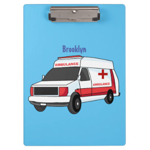 Carpeta De Pinza Una ambulancia roja curada van personalizado