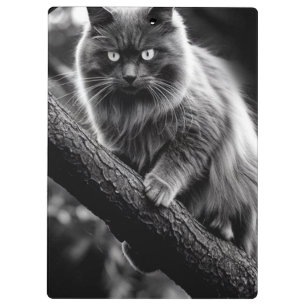 Carpeta De Pinza Una Mirada Alarmante De Un Gato Nocturno
