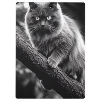 Carpeta De Pinza Una Mirada Alarmante De Un Gato Nocturno