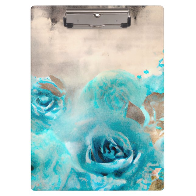 Carpeta De Pinza Una Serie de Diseño de Efímera Shabby Chic Azul 7 (Anverso)