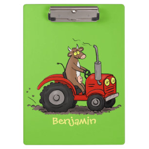 Carpeta De Pinza Una vaca feliz y linda conduciendo a un personaliz