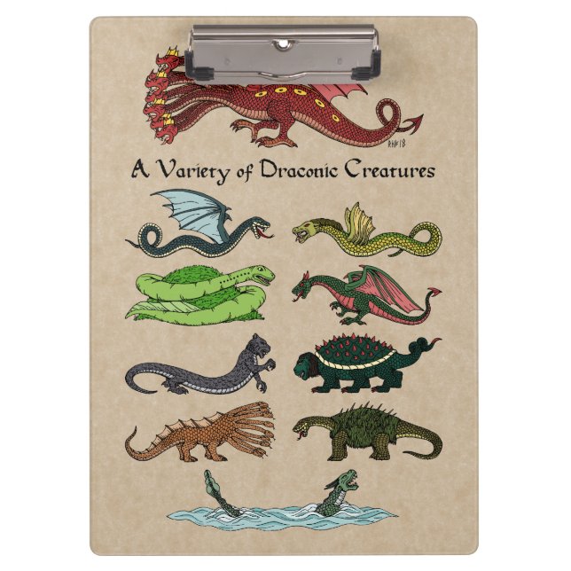 Carpeta De Pinza Una variedad de criaturas draconicas (Anverso)