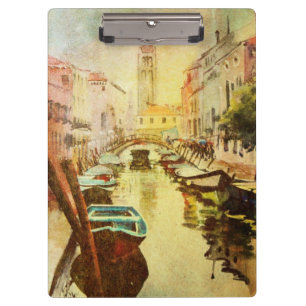 Carpeta De Pinza Una vista del canal con los barcos y los edificios