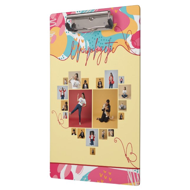 Carpeta De Pinza Unapologetic Personalized Feminine Photo Collage (Izquierda)