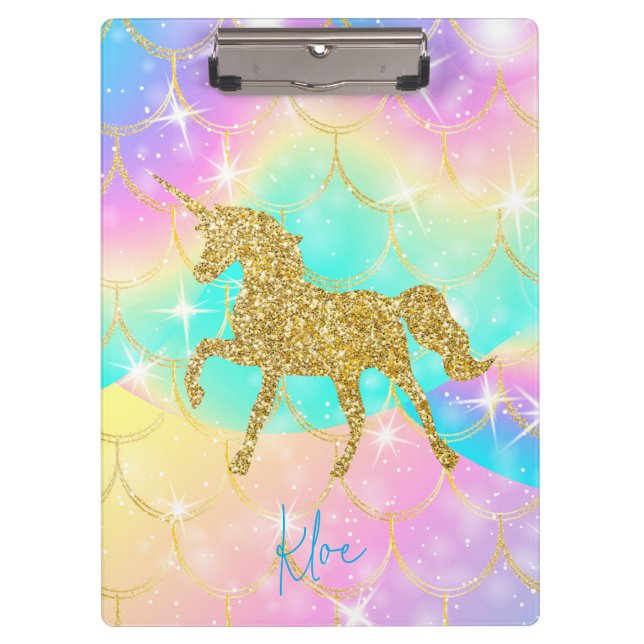 Carpeta De Pinza unicorn pastel colors  (Anverso)