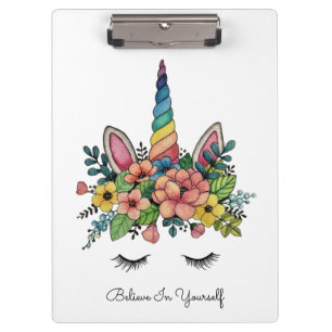 Carpeta De Pinza Unicornio azota con cuerno arco iris