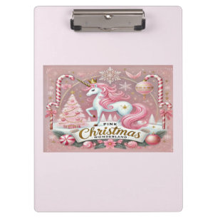 Carpeta De Pinza Unicornio de la Tierra de las Maravillas de Navida