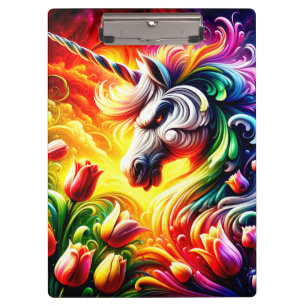 Carpeta De Pinza Unicornio enojado