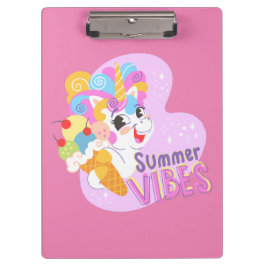 Carpeta De Pinza Unicornio lindo con helado