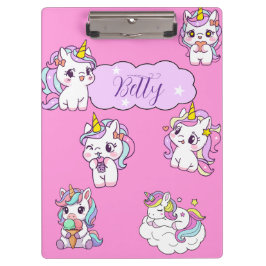 Carpeta De Pinza Unicornio Lindo Personalizado 