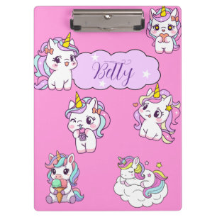 Carpeta De Pinza Unicornio Lindo Personalizado
