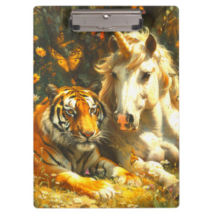 Carpeta De Pinza Unicornio y tigre